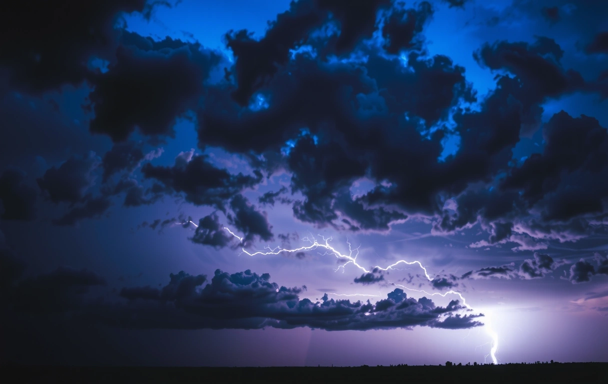 Dramatická obloha pred búrkou